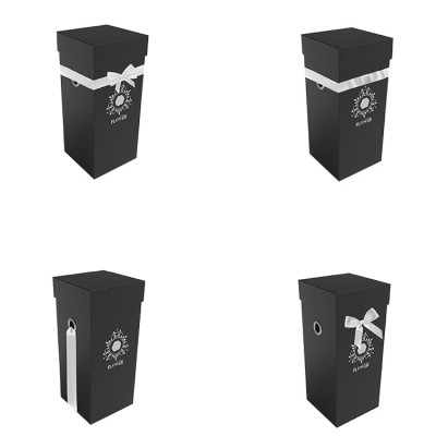 Pretty paper flower box,boites carton luxe,black cardboard box